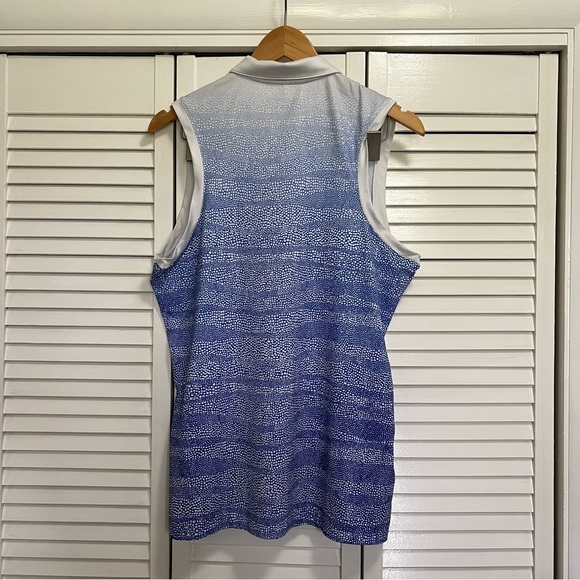 Nike Golf Dri-Fit Blue and White Sleeveless Polo Large - Picture 5 of 9